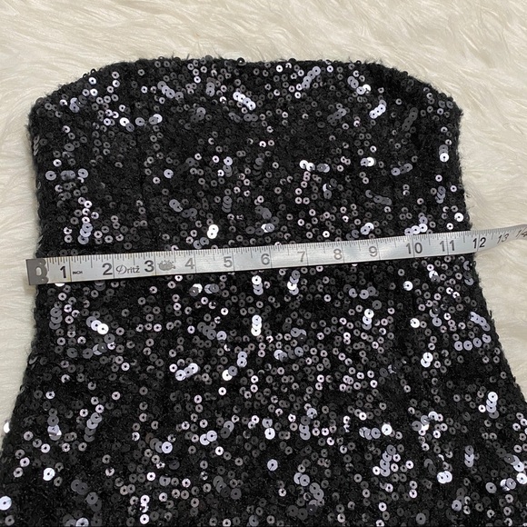 BANANA REPUBLIC Black Sequin Strapless Dress - Picture 5 of 9